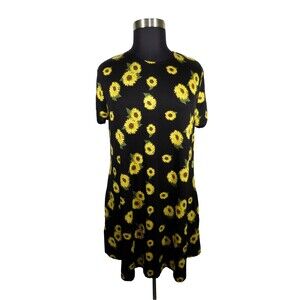 Riley + James Sunflower Print Short Sleeve Dress -Pockets- Plus Size 3X-B77